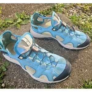 Salomon Techamphibian 3 Water Shoes Womens 8 Aqua Blue Contagrip Hiking Sandals